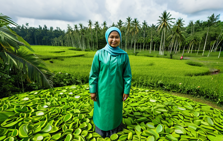 브루나이의 현대 예술 전시 - Young Bruneian Artist**

"A young, fully clothed Bruneian artist in a modest studio, surrounded by t...