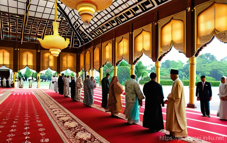 브루나이 공휴일 및 축제일 - **Prompt:** A serene and vibrant scene depicting an Iftar meal during Ramadan in Brunei. Families an... 브루나이 공휴일 및 축제일 - **Prompt:** A serene and vibrant scene depicting an Iftar meal during Ramadan in Brunei. Families an...