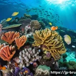브루나이의 해양 생태계 - **Vibrant Underwater Paradise of Brunei**
    An underwater wide-angle shot showcasing the pristine,...